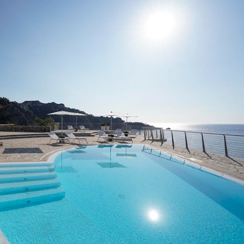 Bask in the panoramic sea views from the pool