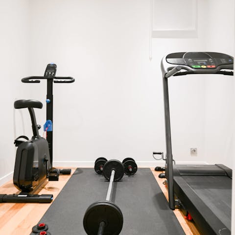 Stay on top of your fitness routine in the private gym