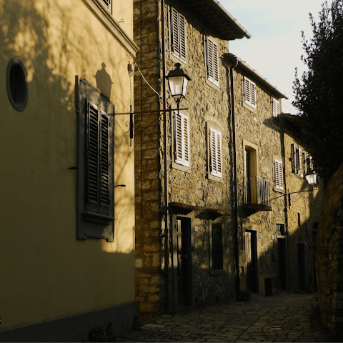 Visit Greve's vibrant markets, trattorias and wine shops, just 5km away
