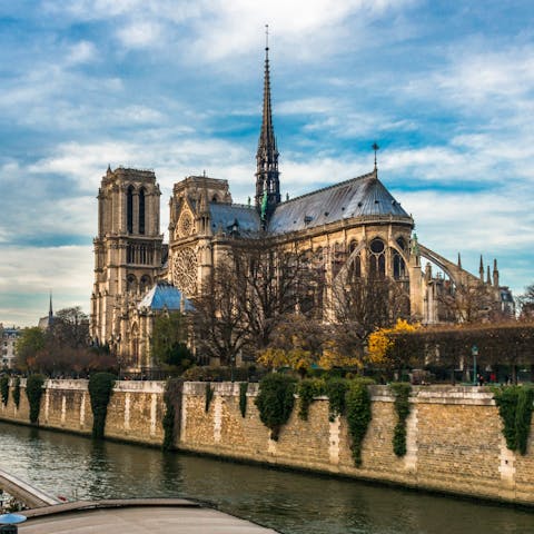 Take a twenty-minute metro ride to the famous Notre Dame