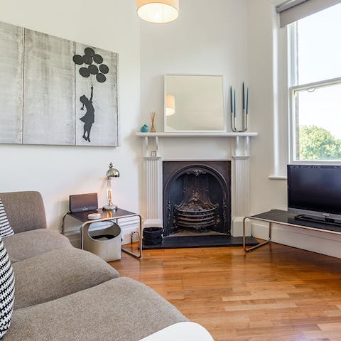 Put your feet up and relax in the light-filled living room