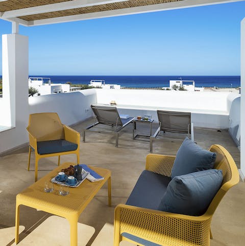 Enjoy a sundowner on the terrace