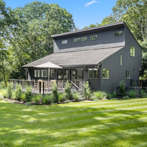 Spend summer evenings unwinding on the deck and dining alfresco