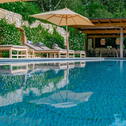 Spend your days under the sun in the saltwater pool