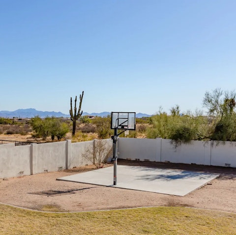 Shoot some hoops on the basketball court