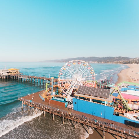 Explore gorgeous Santa Monica, just a five-minute drive or half an hour walk away