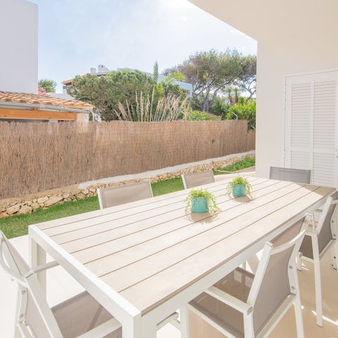 Enjoy your tapas alfresco under the shaded pergola