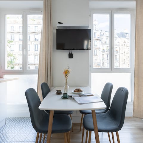 Dine next to fabulous views of the local area from huge windows
