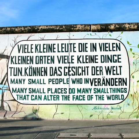 Visit the East Side Gallery, twenty-five minutes on foot from your door