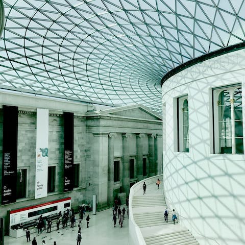 Arrive at the world-famous British Museum in under fifteen minutes on foot