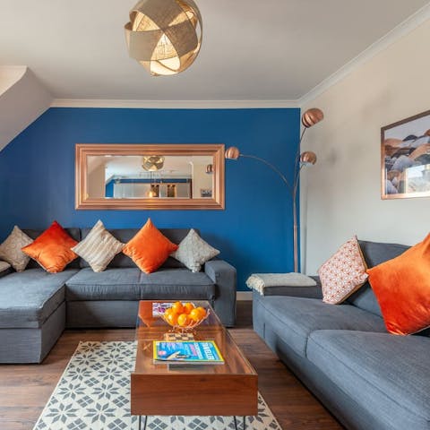 Relax on the comfy sofa with a dram of whisky at the end of the day