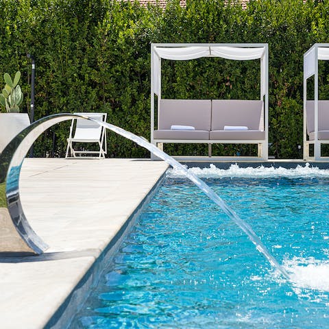 Slip into the saltwater swimming pool and cool off from the hot Sicilian sun