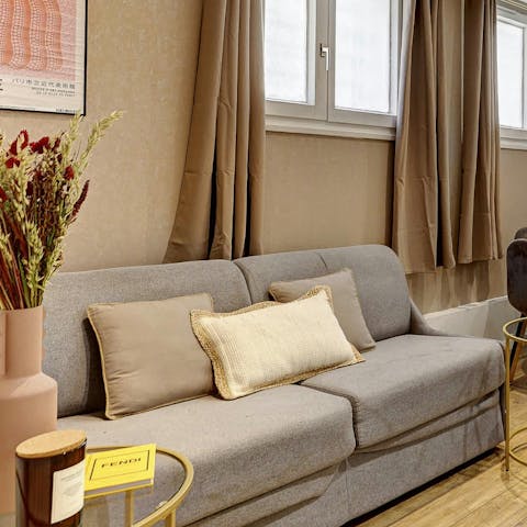 Relax on the sofa as you plan your next day's itinerary