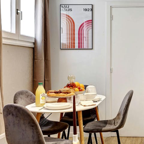 Enjoy croissants for breakfast before heading out to see the sights