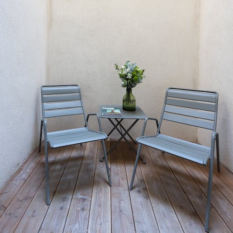 Enjoy your morning coffee on the secluded terrace