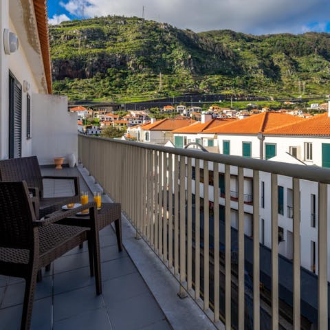 Start your day with a breakfast with a view out on your private balcony