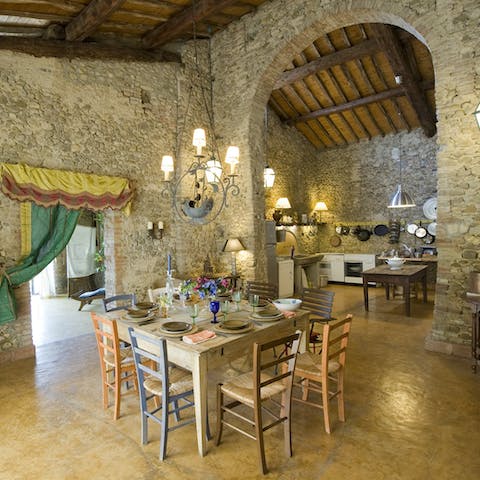 Stack the table for a feast in the characterful dining area and kitchen