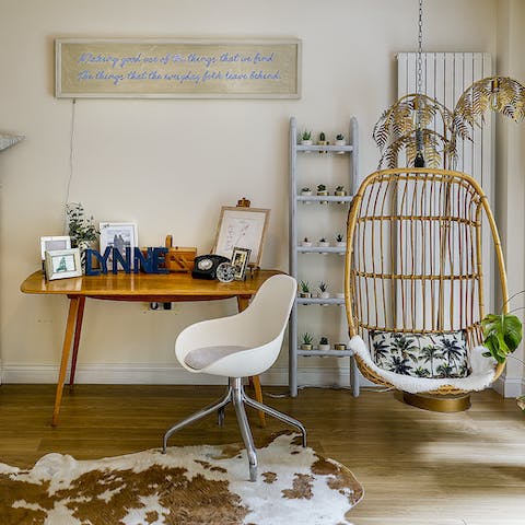 Do some work at the home's designated office area