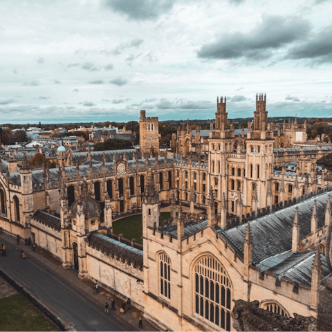 Hop on a train to historic Oxford – the train station is a ten-minute drive