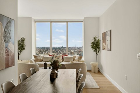 Take in the sprawling city panorama from the comfort of the living space