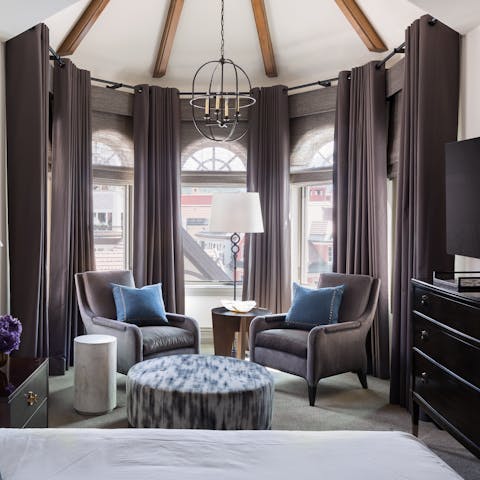 Cosy up in the turret seating nook