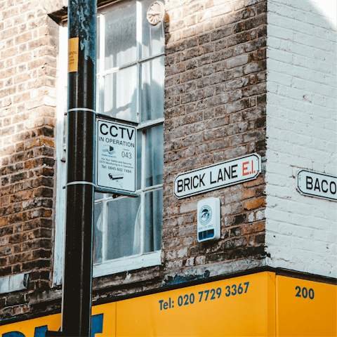 Shop for vintage goods on Brick Lane, not far on foot