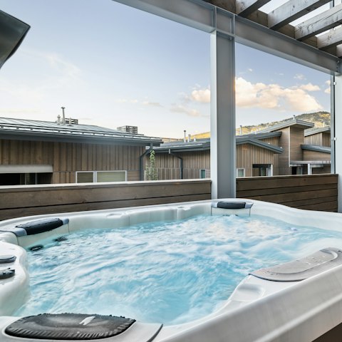 Soak in the hot tub after a day on the slopes
