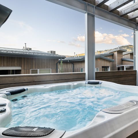 Soak in the hot tub after a day on the slopes