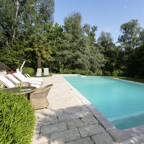 Lounge around the pool