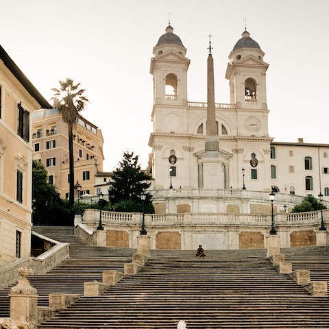 Eat a gelato ice cream on the Spanish steps, reachable in twenty minutes via public transport