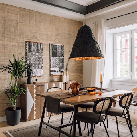 Gather around the gorgeous dining table for a delicious meal together