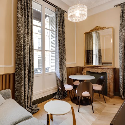 Savour evening drinks at home before wandering to a local restaurant