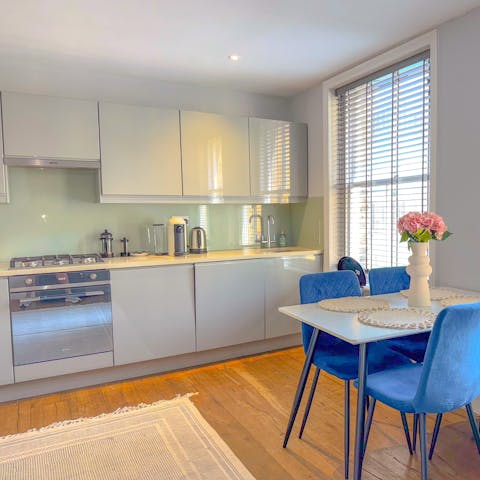 Cook memorable meals in the well-appointed kitchen