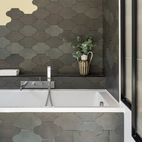 Treat yourself to a long soak in the tub after a day of exploring the city on foot