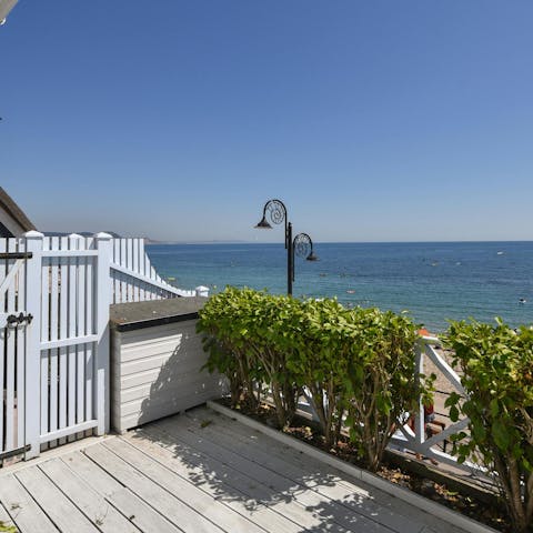 Take in the stunning sea views from the private balcony
