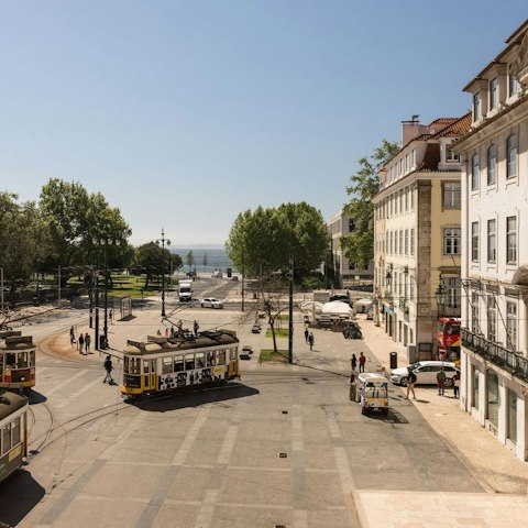 Enjoy a glass of wine at home as the trams pass outside your window