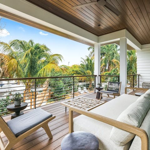 Find the perfect spot for evening drinks on the balcony