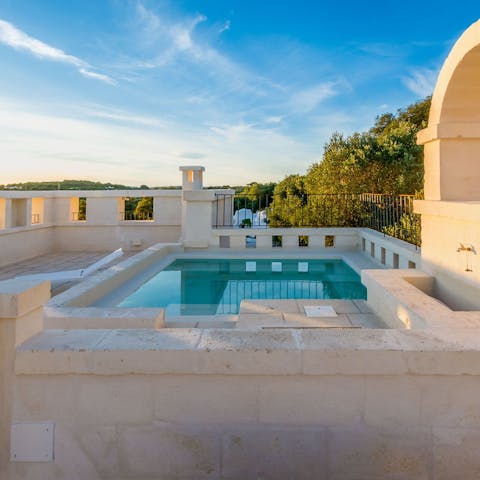 Watch the sun go down over the gorgeous Italian countryside from the private rooftop terrace