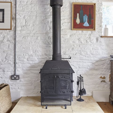Get toasty toes in front of the wood-burning stove