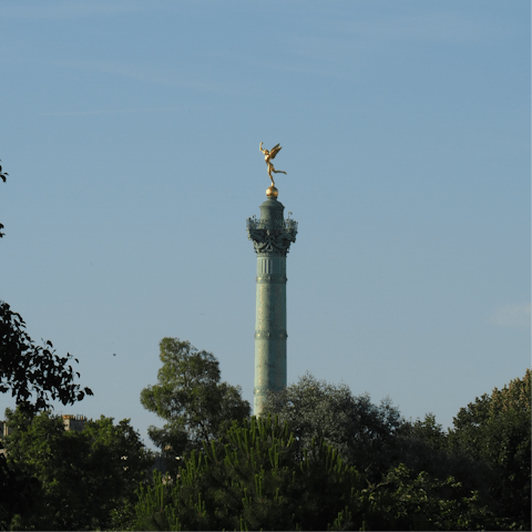 Visit the Place de la Bastille – it's within walking distance