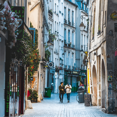 Stay in vibrant Le Marais, a short stroll from the Pompidou Centre