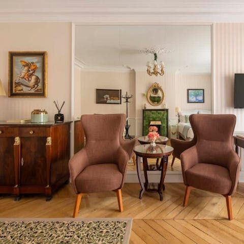 Relax with a glass of French wine after a busy day in Paris