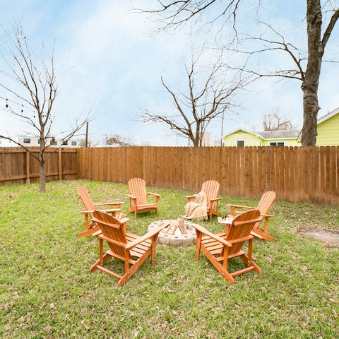 Toast marshmallows around the fire pit after a busy day spent exploring