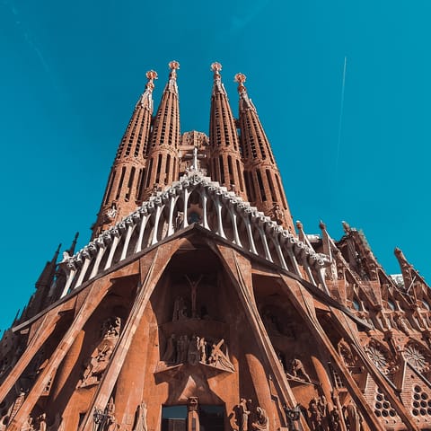 Visit Barcelona's iconic La Sagrada Familia within walking distance of your home
