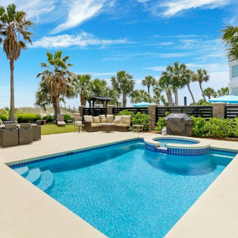 Relax and unwind with a swim in the private pool