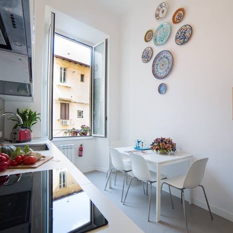 Serve breakfast in the bright kitchen-diner