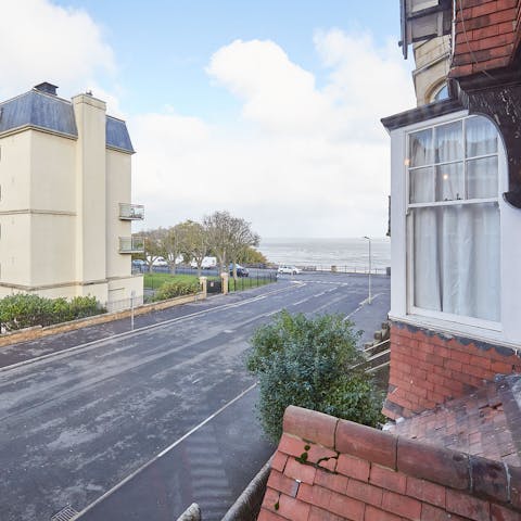 Look out the large bay window for views of the North Sea
