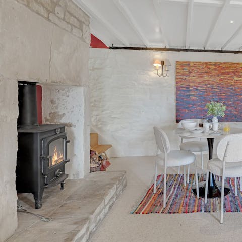 Light the fire and spend cosy evenings at home