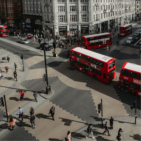 Hop on the tube to reach Oxford Circus for a spot of shopping