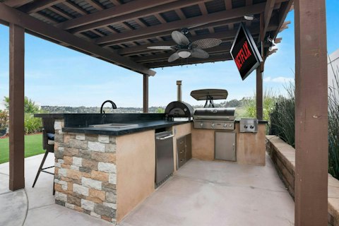Grill up a storm and dine in the warm sunshine